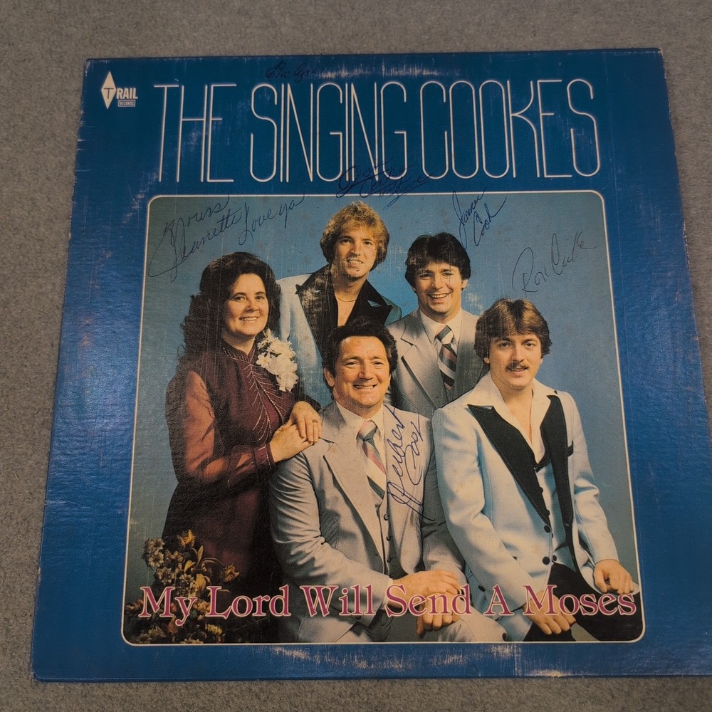 The Singing Cookes My Lord Will Send A Moses Signed Vinyl LP